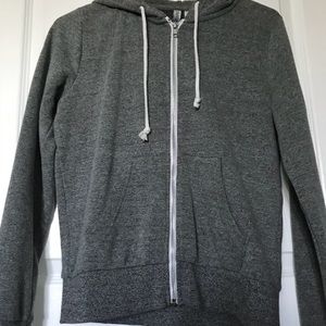 basic grey zip up hoodie